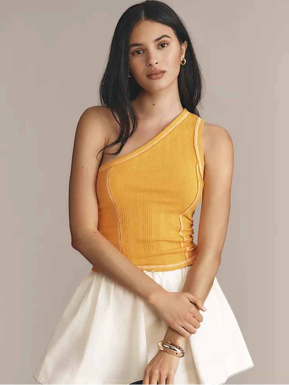 NWT Anthropologie x Pilcro One-Shoulder Ribbed Tank Tops